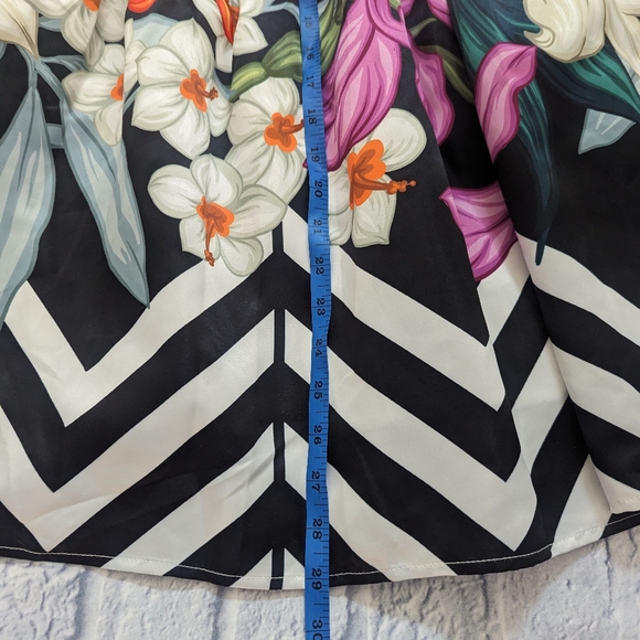 NWT Chicwish ZIGZAG BOUQUET PRINTED MIDI flared A line SKIRT - Picture 6 of 13